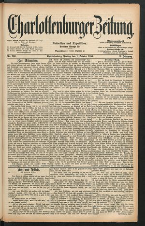 Charlottenburger Zeitung vom 01.10.1880