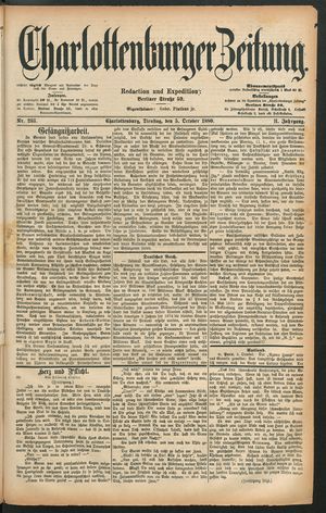 Charlottenburger Zeitung on Oct 5, 1880