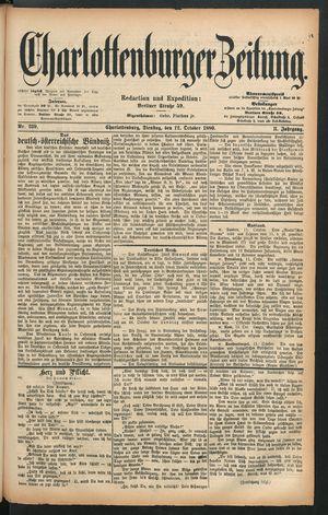 Charlottenburger Zeitung vom 12.10.1880