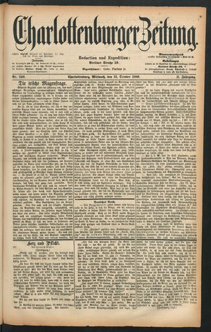 Charlottenburger Zeitung vom 13.10.1880