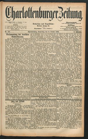 Charlottenburger Zeitung vom 14.10.1880
