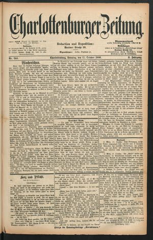 Charlottenburger Zeitung vom 17.10.1880