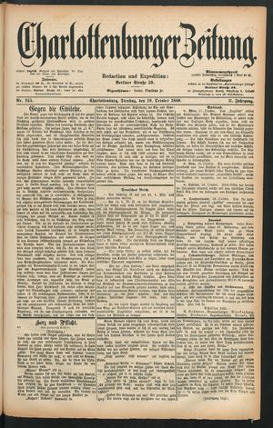 Charlottenburger Zeitung vom 19.10.1880