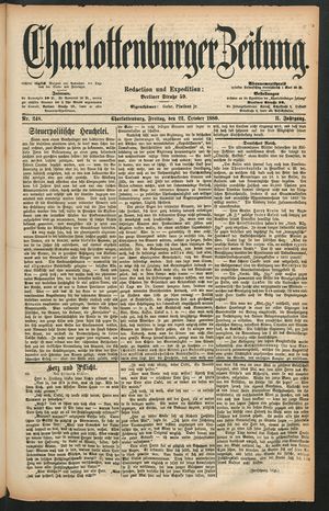 Charlottenburger Zeitung vom 22.10.1880