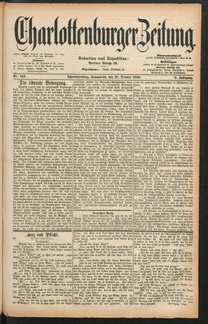 Charlottenburger Zeitung vom 23.10.1880