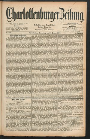 Charlottenburger Zeitung vom 28.10.1880