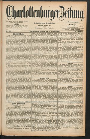 Charlottenburger Zeitung on Oct 31, 1880