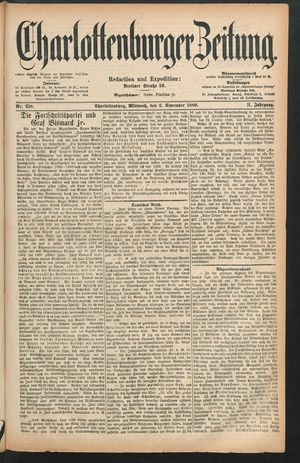 Charlottenburger Zeitung vom 03.11.1880