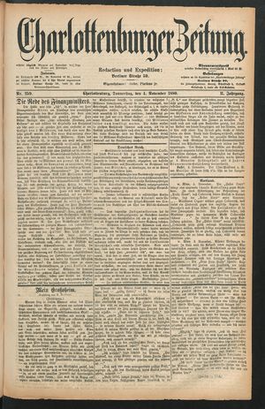 Charlottenburger Zeitung vom 04.11.1880