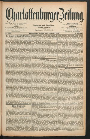 Charlottenburger Zeitung vom 05.11.1880