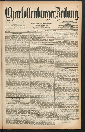 Charlottenburger Zeitung on Nov 7, 1880
