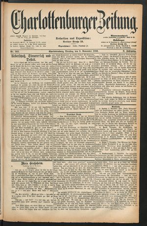 Charlottenburger Zeitung vom 09.11.1880