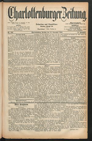 Charlottenburger Zeitung vom 12.11.1880