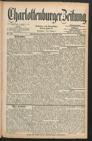 Charlottenburger Zeitung vom 28.11.1880