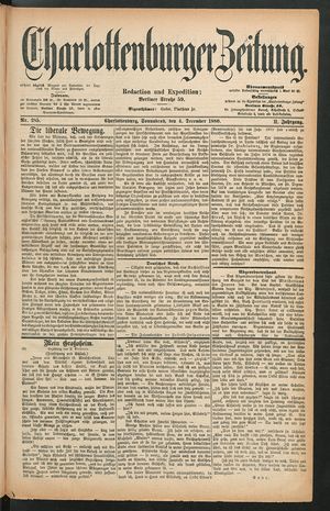 Charlottenburger Zeitung on Dec 4, 1880