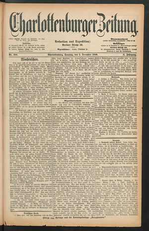 Charlottenburger Zeitung vom 05.12.1880
