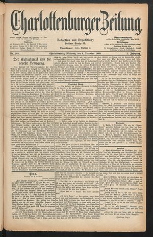 Charlottenburger Zeitung vom 08.12.1880