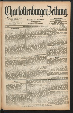 Charlottenburger Zeitung vom 12.12.1880