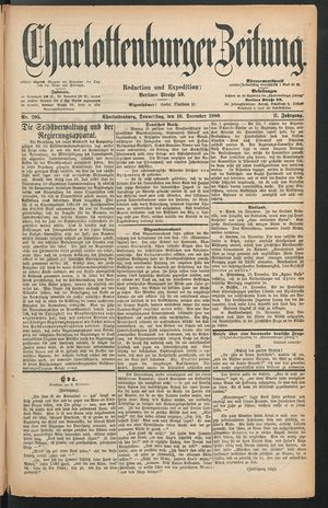 Charlottenburger Zeitung on Dec 16, 1880