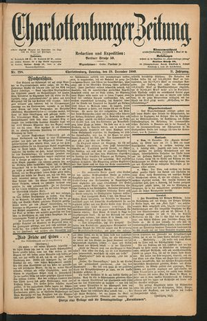 Charlottenburger Zeitung vom 19.12.1880