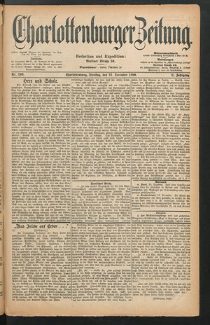 Charlottenburger Zeitung on Dec 21, 1880