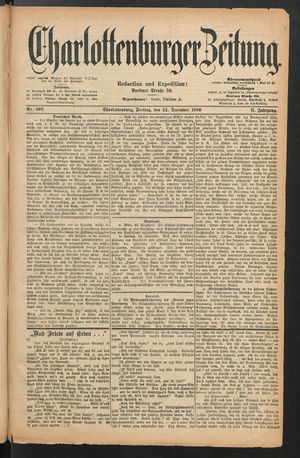 Charlottenburger Zeitung vom 24.12.1880