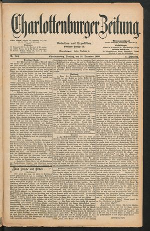 Charlottenburger Zeitung vom 28.12.1880