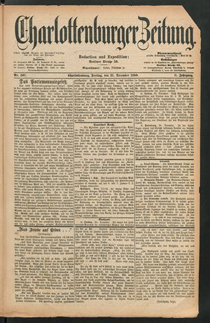 Charlottenburger Zeitung on Dec 31, 1880