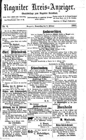 Ragniter Kreis-Anzeiger vom 08.02.1883