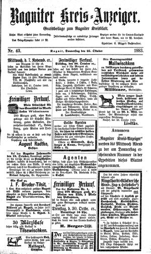 Ragniter Kreis-Anzeiger vom 25.10.1883