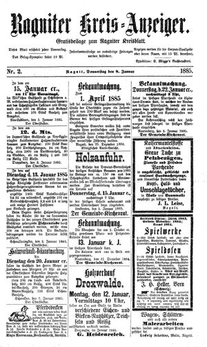 Ragniter Kreis-Anzeiger vom 08.01.1885