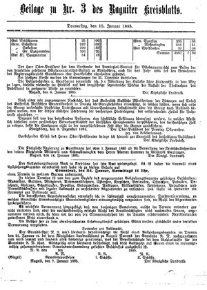 Ragniter Kreis-Anzeiger vom 15.01.1885