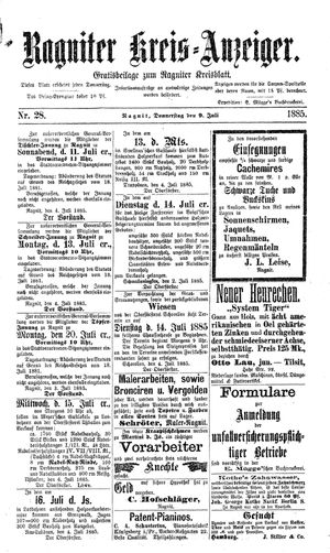 Ragniter Kreis-Anzeiger vom 09.07.1885