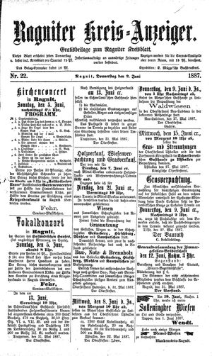 Ragniter Kreis-Anzeiger vom 02.06.1887