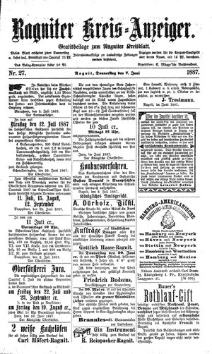 Ragniter Kreis-Anzeiger vom 07.07.1887