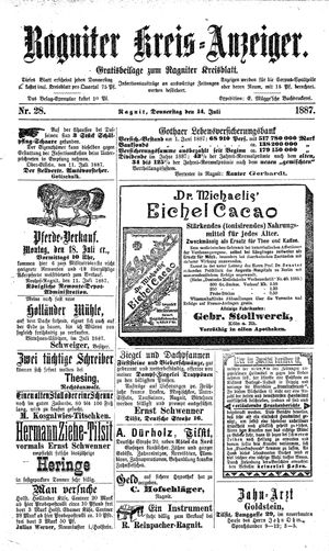 Ragniter Kreis-Anzeiger vom 14.07.1887