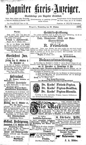 Ragniter Kreis-Anzeiger on Oct 13, 1887