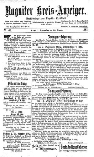 Ragniter Kreis-Anzeiger vom 20.10.1887