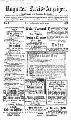 Ragniter Kreis-Anzeiger vom 12.01.1893