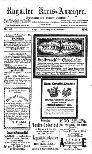 Ragniter Kreis-Anzeiger vom 02.11.1893