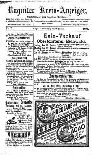 Ragniter Kreis-Anzeiger on Jan 11, 1894