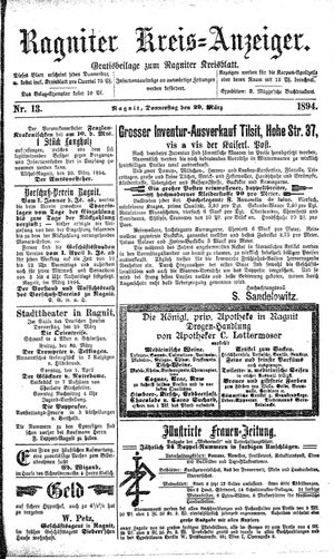 Ragniter Kreis-Anzeiger vom 29.03.1894