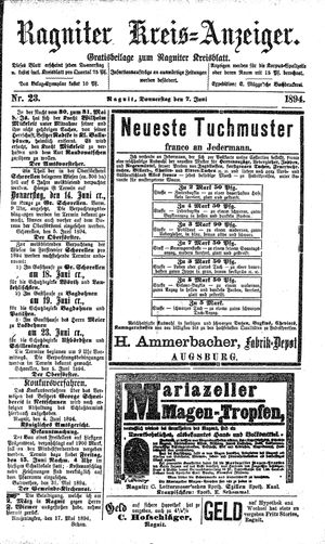 Ragniter Kreis-Anzeiger vom 07.06.1894