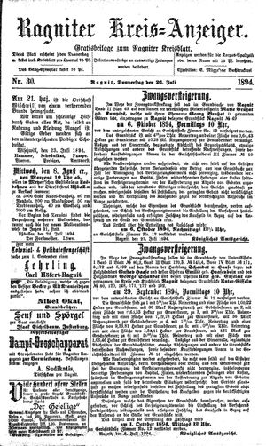 Ragniter Kreis-Anzeiger vom 26.07.1894