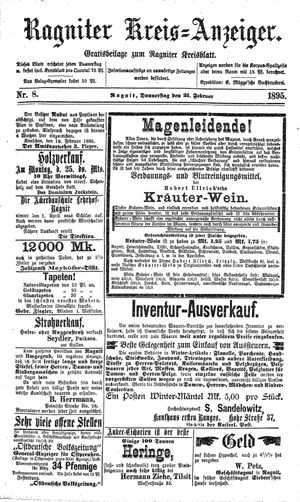 Ragniter Kreis-Anzeiger vom 21.02.1895