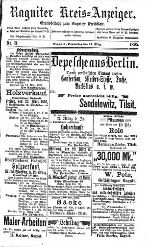 Ragniter Kreis-Anzeiger on Mar 14, 1895