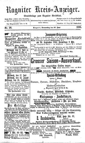 Ragniter Kreis-Anzeiger vom 27.06.1895
