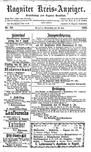 Ragniter Kreis-Anzeiger vom 25.07.1895