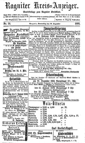 Ragniter Kreis-Anzeiger vom 19.12.1895