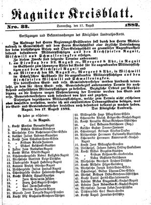 Ragniter Kreisblatt vom 17.08.1882